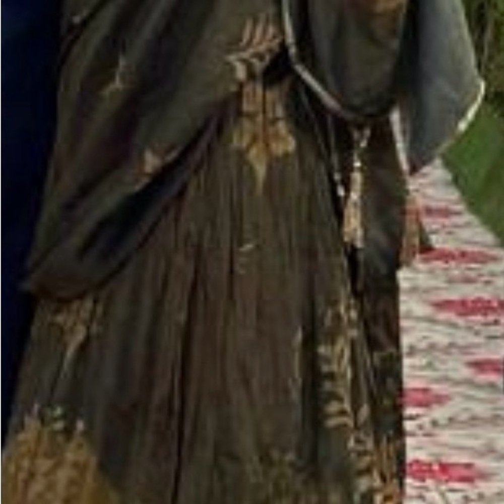 Floral Green Skirt lengha - Picture 3 of 5